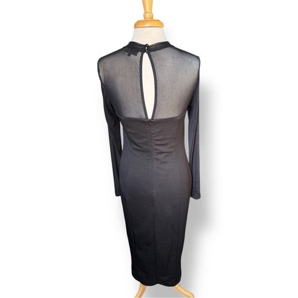 Vici Black Sheer Long Sleeve Dress - Picture 3 of 4